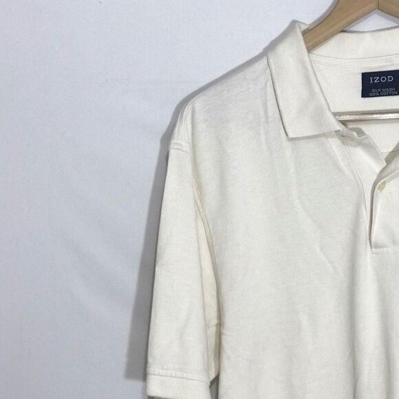 Men’s Izod Silk Wash Cream Polo Shirt - Picture 5 of 9